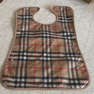 Burberry Tan and Red Checkered Bib